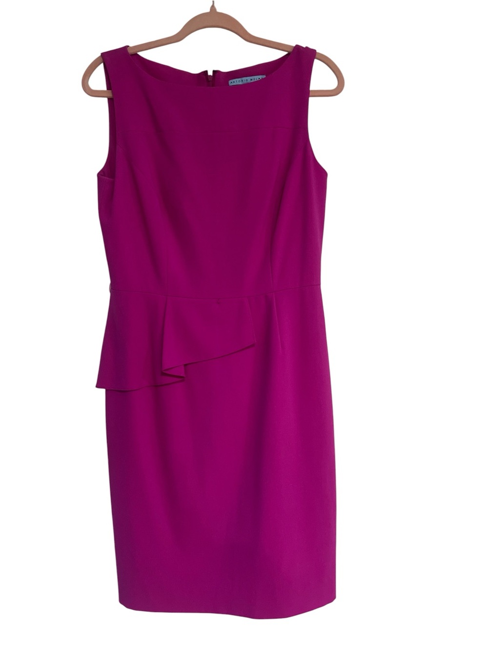 Antonio Melani Fuchsia Sleeveless Dress with Peplum Detail Size 8 EUC
